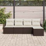 vidaXL Ensemble de canapé de jardin 5 Pièces Marron polyrotin