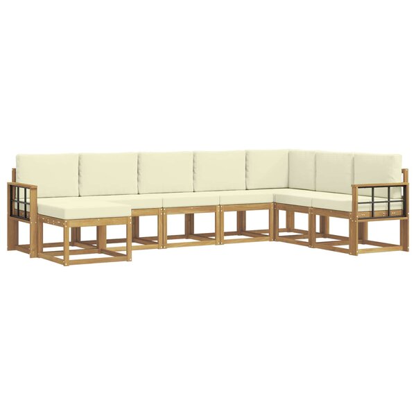 vidaXL Ensemble de canapés d'extérieur 8 pc Blanc et crème