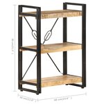 vidaXL Bibliothèque à 3 niveaux 60x30x80 cm Bois de manguier massif
