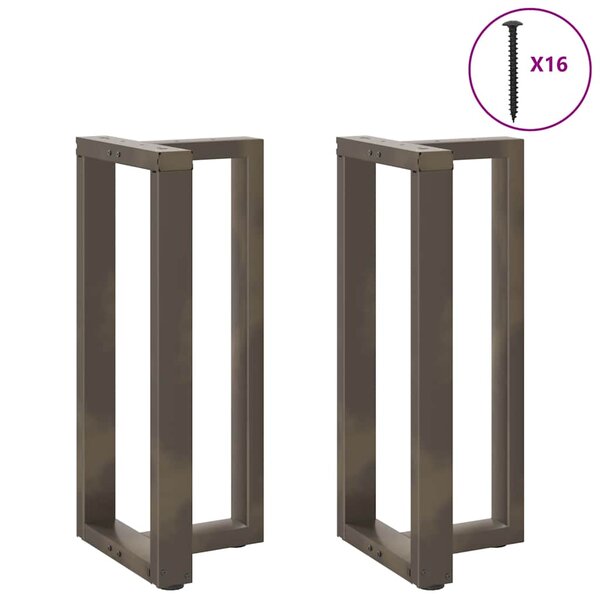 vidaXL Pieds de table de bar en forme de T  2 pièces  noir  40 x 35 x (90-91) cm  acier