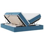 vidaXL Lit avec rangement et matelas Bleu foncé 180 x 200 cm Velours