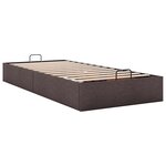 vidaXL Cadre de lit ottoman sans matelas marron foncé 90x190 cm tissu