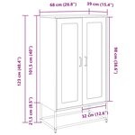 vidaXL Buffet haut noir 68x39x123 cm acier