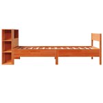 vidaXL Lit bibliothèque sans matelas cire marron 75x190 cm pin massif