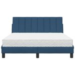vidaXL Lit avec matelas Hanko bleu 140x200 cm tissu
