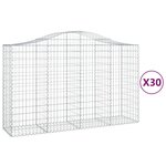 vidaXL Paniers à gabions arqués 30 Pièces 200x50x120/140 cm Fer galvanisé