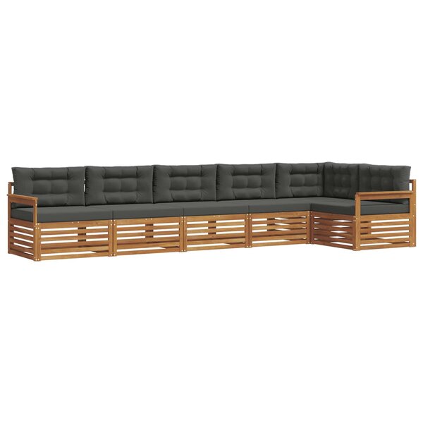 vidaXL Ensemble de canapés d'extérieur 6 pc Naturel et Anthracite