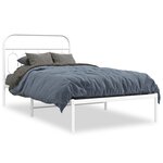 vidaXL Cadre de lit métal sans matelas et tête de lit blanc 100x200 cm