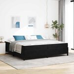 vidaXL Cadre de lit Noir et blanc et noir 200 x 200 cm Velours