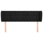 vidaXL Tête de lit avec oreilles Noir 163x23x78/88 cm Velours