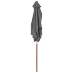 vidaXL Parasol d'extérieur avec mât en bois 150x200 cm anthracite
