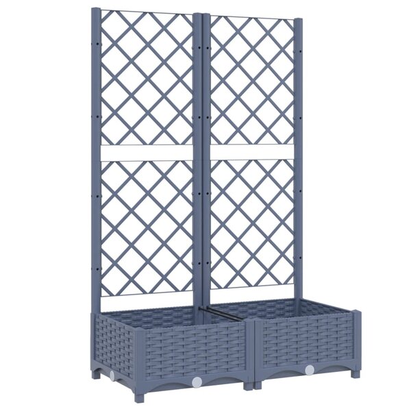 vidaXL Jardinière avec treillis Gris foncé 80x40x121 5 cm PP