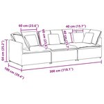 vidaXL Canapé modulaire avec coussins en tissu gris foncé