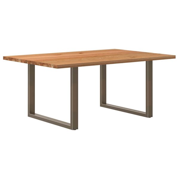 vidaXL Table à manger marron clair bois de chêne massif rectangulaire