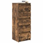 vidaXL Buffet avec tiroirs chêne fumé 37 5x35x99 cm bois d'ingénierie