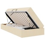 vidaXL Lit avec rangement et matelas Crème 100 x 200 cm Polyester