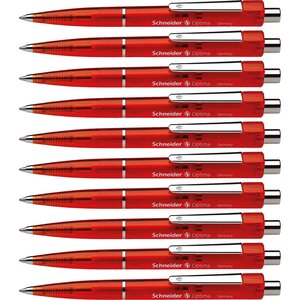 Stylo à bille Optima rouge Pointe Moyenne rouge x 10 SCHNEIDER