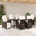 vidaXL Ensemble de 7 Pièces de Salle à Manger de Jardin Marron Rattan Poly