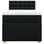 vidaXL Sommier à lattes de lit avec matelas noir simple tissu