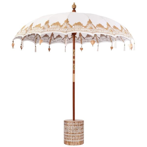 vidaXL Parasol balinais 2 Pièces Crème 210-220 cm Coton et bois massif