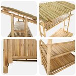 vidaXL Table de bar extérieure Naturel 110 x 50 x 210 cm Bambou