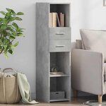 vidaXL Buffet haut gris béton 30x42 5x124 cm bois d'ingénierie
