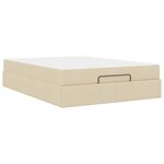 vidaXL Cadre de lit avec stockage Crème 160 x 200 cm tissu