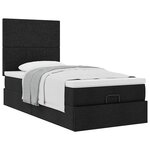 vidaXL Cadre de lit ottoman avec matelas noir 80x200 cm tissu