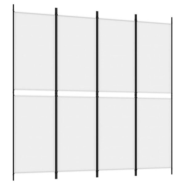 vidaXL Cloison de séparation 4 panneaux Blanc 200x200 cm Tissu