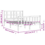 vidaXL Cadre de lit sans matelas blanc 140x200 cm bois de pin massif