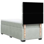 vidaXL Sommier à lattes de lit et matelas Gris clair 100x200cm Velours