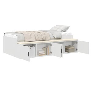 vidaXL Cadre de Lit de Rangement Blanc 100x200 cm