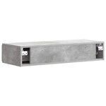 vidaXL Table d'appoint murale Gris béton 87 5 x 34 5 x 17 cm