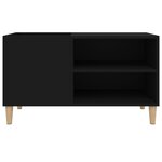 vidaXL Armoire à disques noir 84 5x38x48 cm bois d'ingénierie