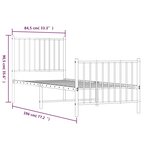 vidaXL Cadre de lit métal sans matelas avec pied de lit noir 80x200 cm