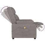 vidaXL Fauteuil de massage Taupe Tissu