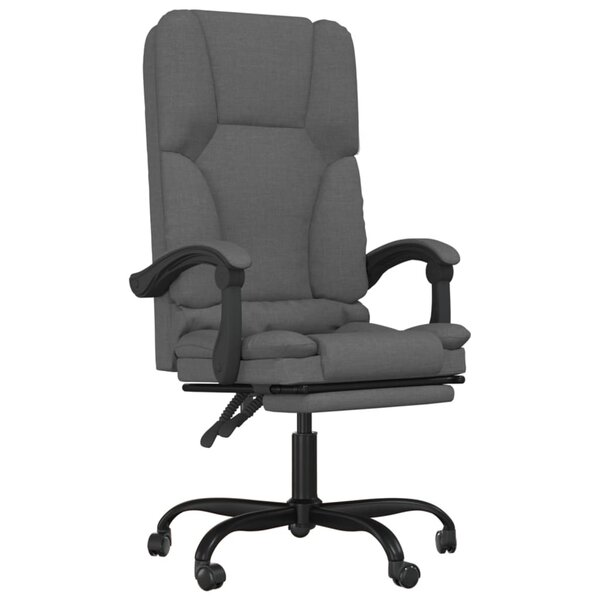 vidaXL Fauteuil de massage inclinable de bureau gris foncé tissu