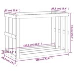 vidaXL Porte-bûches d’extérieur 108x52x74 cm Bois massif de pin