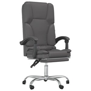 vidaXL Fauteuil de massage inclinable de bureau Gris Similicuir