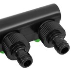 vidaXL Adaptateur de robinet à 4 voies vert/noir 19 5x6x11 cm ABS & PP