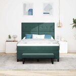 vidaXL Lit à ressorts avec tête de lit Vert foncé 190 x 140 cm Velours
