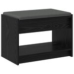 vidaXL Banc d'entrée avec coussin Chêne Noir 63 x 38 x 45 cm