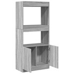 vidaXL Buffet haut sonoma gris 63x33x140 cm bois d'ingénierie