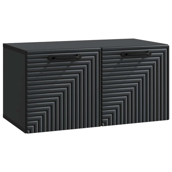 vidaXL Meuble TV mural Noir 59 5 x 31 x 30 cm Bois d'ingénierie
