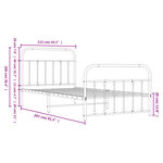 vidaXL Cadre de lit métal sans matelas et pied de lit blanc 107x203 cm