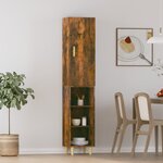 Vidaxl buffet haut chêne fumé 34 5x34x180 cm bois d'ingénierie