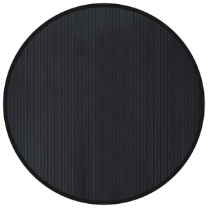 vidaXL Tapis rond noir 100 cm bambou