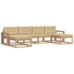 vidaXL Ensemble de canapés d'extérieur 6 pc Blanc et Beige