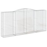 vidaXL Paniers à gabions arqués 2 Pièces 400x50x180/200 cm Fer galvanisé
