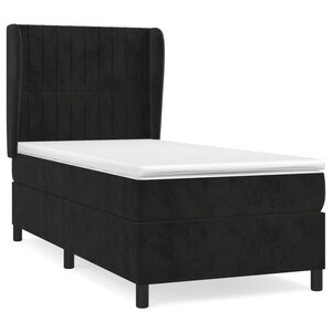 vidaXL Sommier à lattes de lit et matelas Noir 80x200 cm Velours
